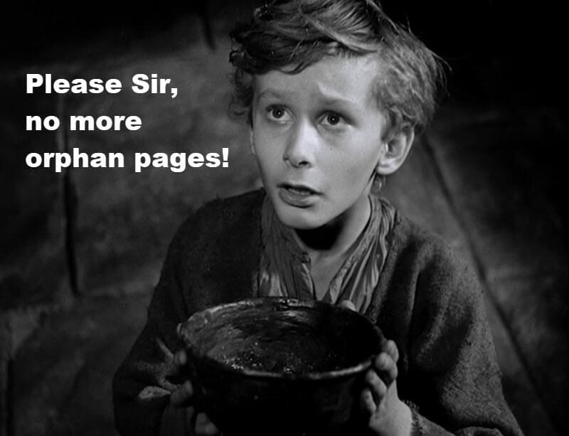 oliver twist - no more orphan pages