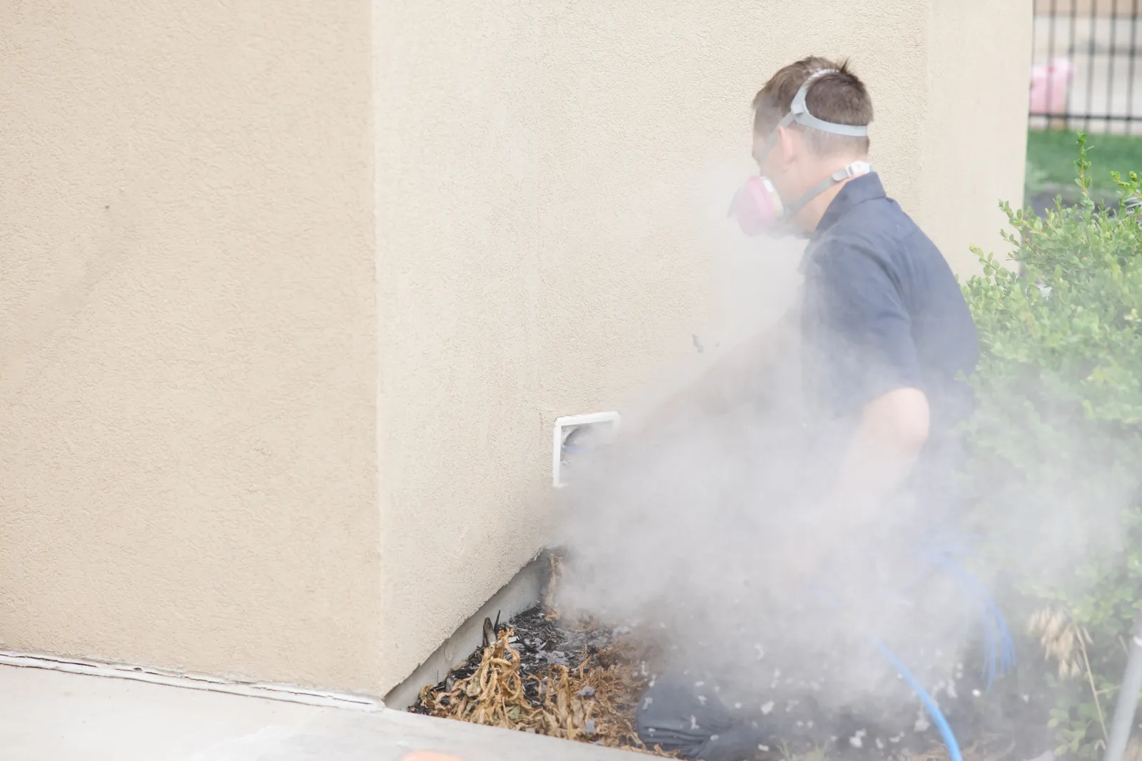 zerorez technician cleaning a dryer vent system in a home