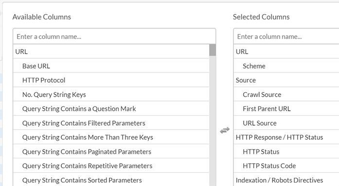 Add or remove columns