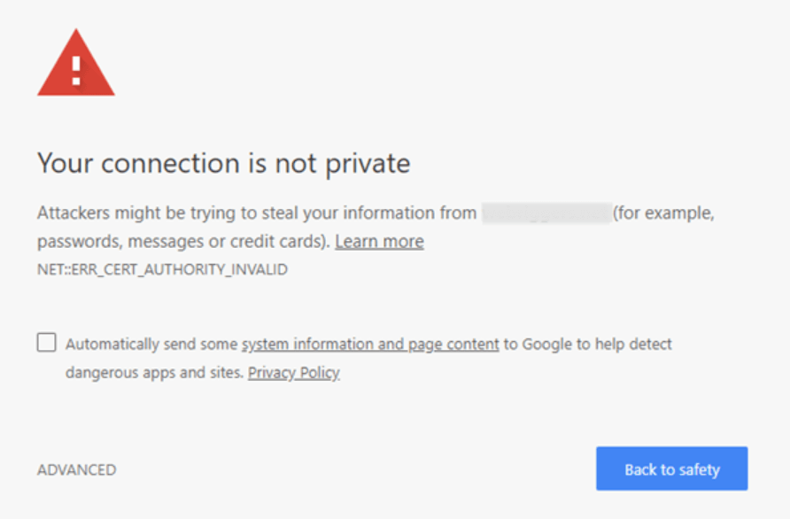 Connection not private