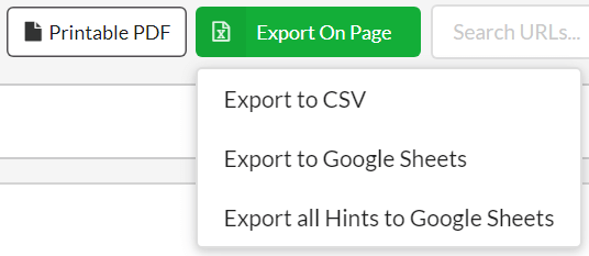 Export options