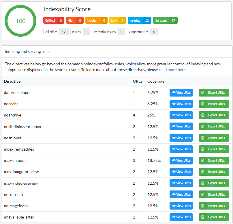 Indexing and Serving Rules