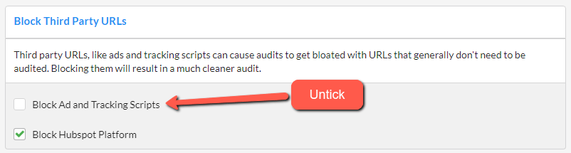 Untick block ad scripts